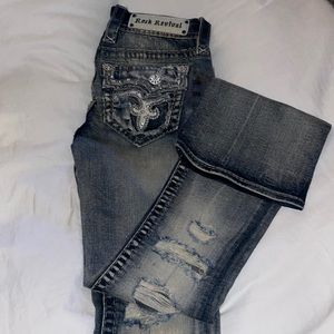Distressed bootcut Rock Revival jeans 25R